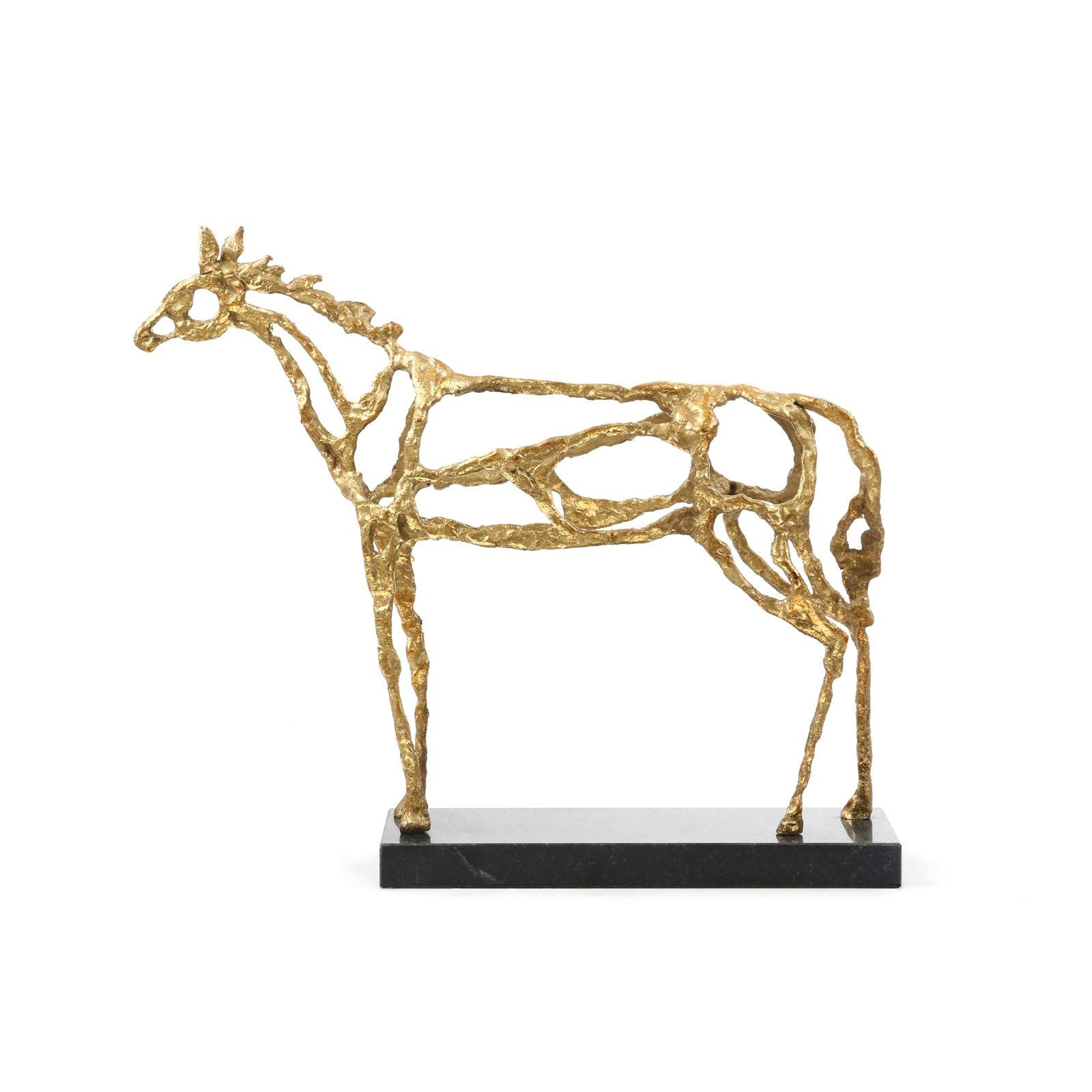 bungalow 5  Arabian horse statue gold left