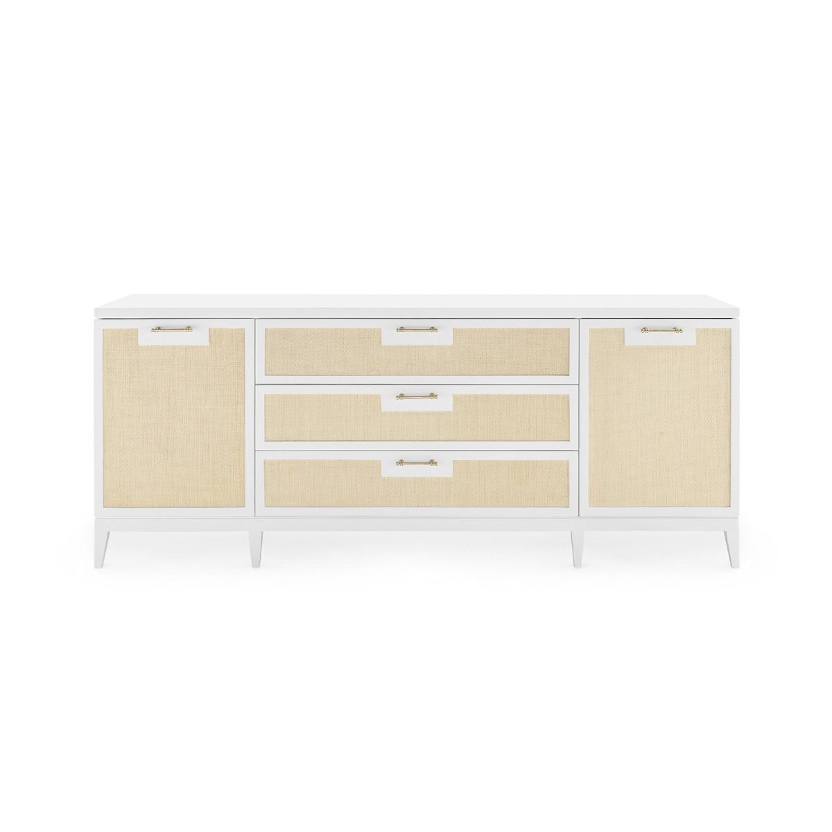 bungalow 5 astor 3 drawer and 2 door cabinet white forward facing