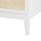 bungalow 5 astor 3 drawer side table white leg detail