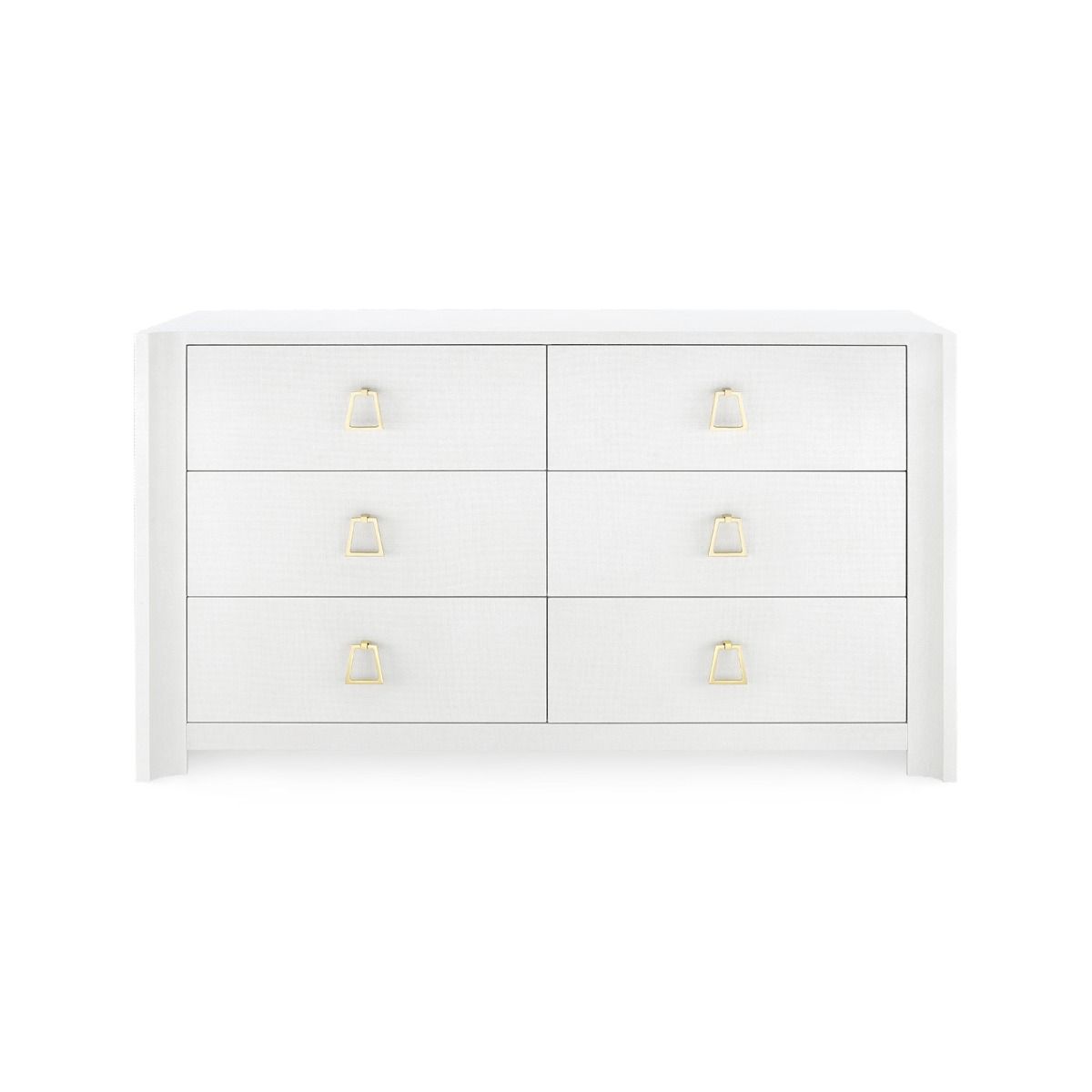 bungalow 5 audrey 6 drawer dresser white front
