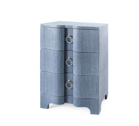 Bungalow 5 Bardot 3 Drawer Side Table Navy Blue chest