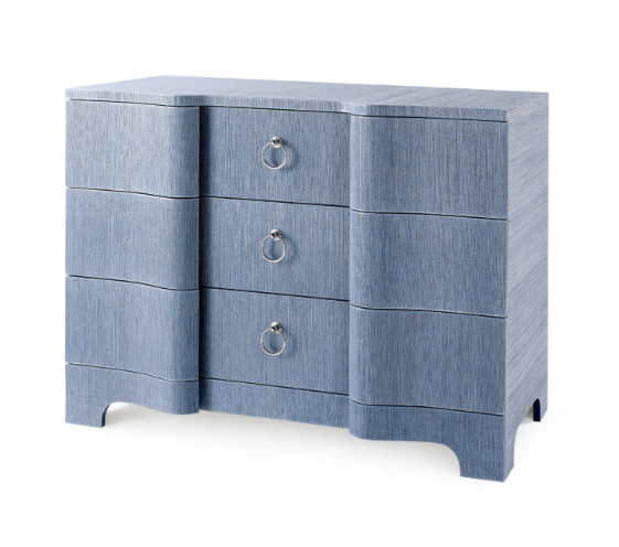 blue dress for baby girl Melody 6-drawer Upholstered Dresser with Mirror Pacific Blue main image 0