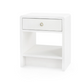 Bungalow 5 Benjamin Linen 1 Drawer Side Table White Antique Bronze Pull