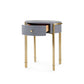 bungalow 5 bodrum side table gray drawer open