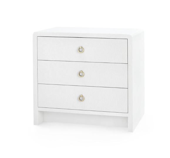 Bungalow 5 Bryant 3-Drawer Side Table White Dresser Gold