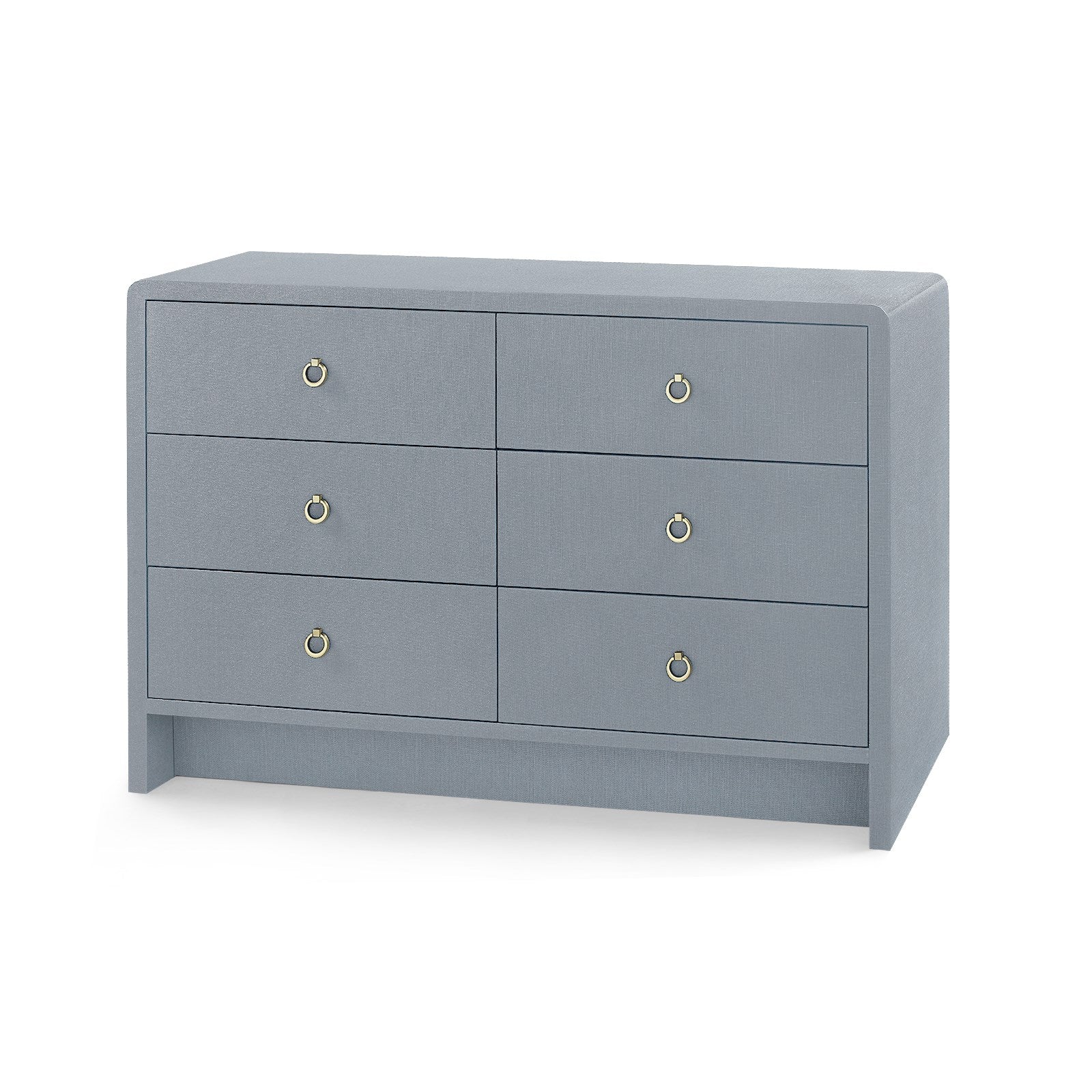 bungalow 5 bryant linen extra large 6 drawer chest gray angle