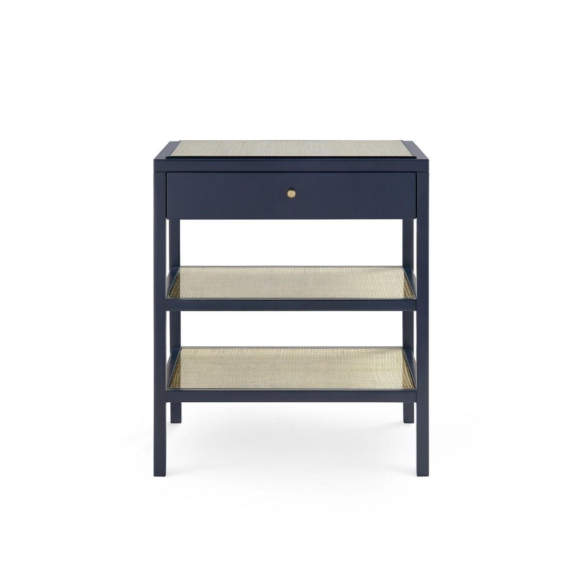 bungalow 5 caanan 1 drawer side table midnight blue front