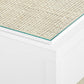 bungalow 5 caanan 1 drawer side table white glass top detail