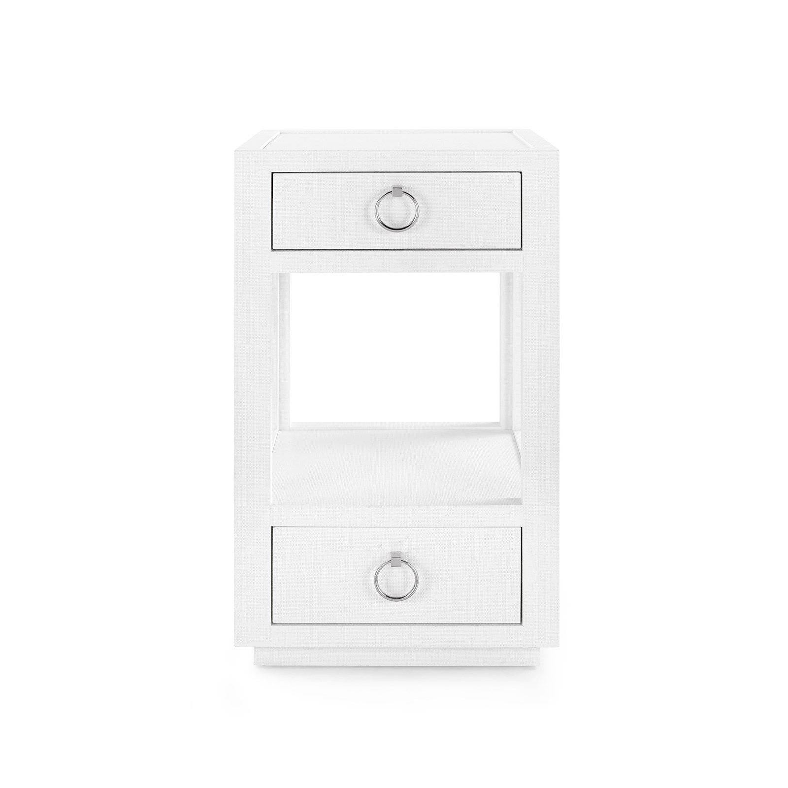 bungalow 5 camilla two drawer side table white front