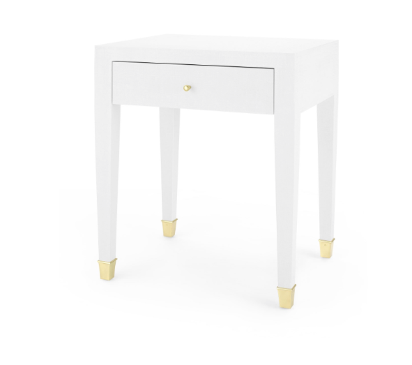 Bungalow 5 Claudette 1-Drawer Side Table White Gold Detail