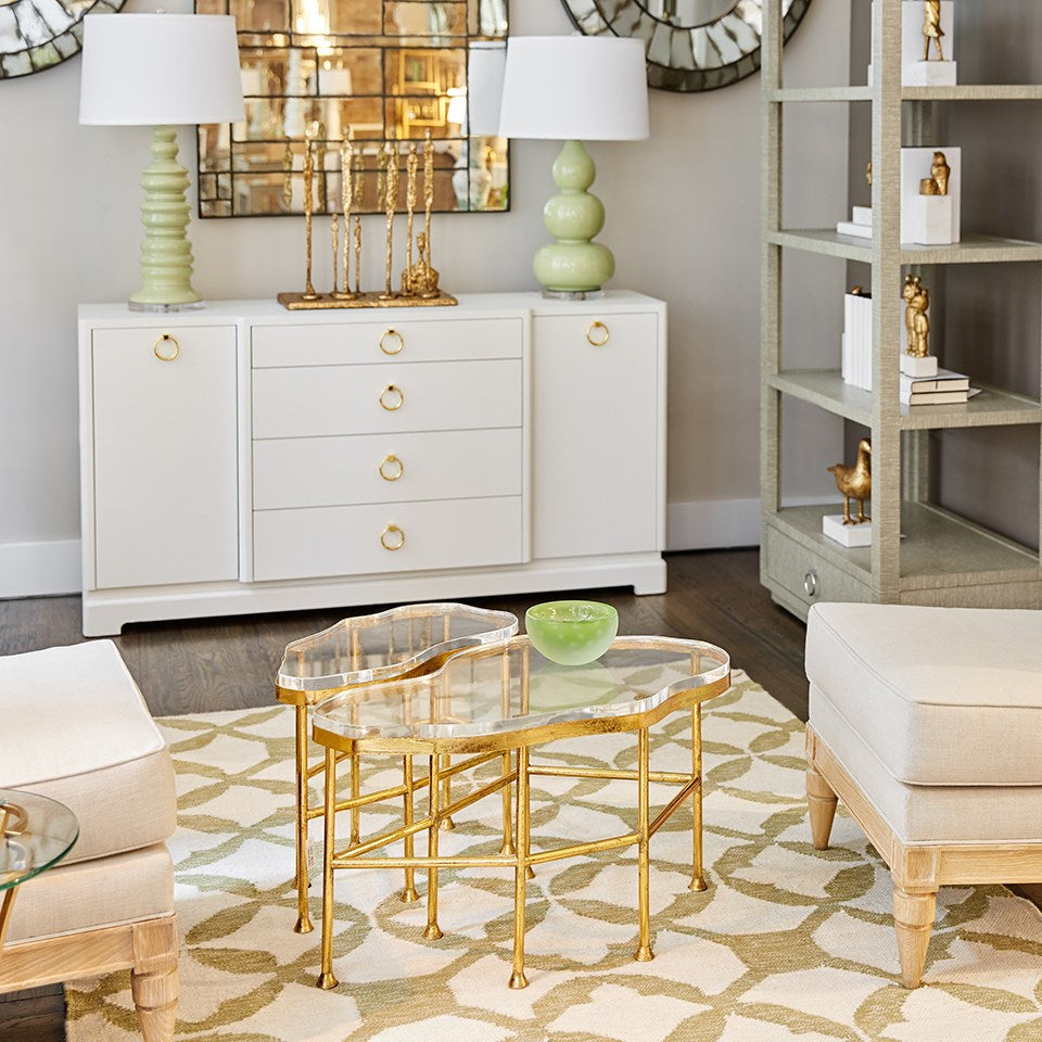 bungalow 5 cristal side table gold shown in room