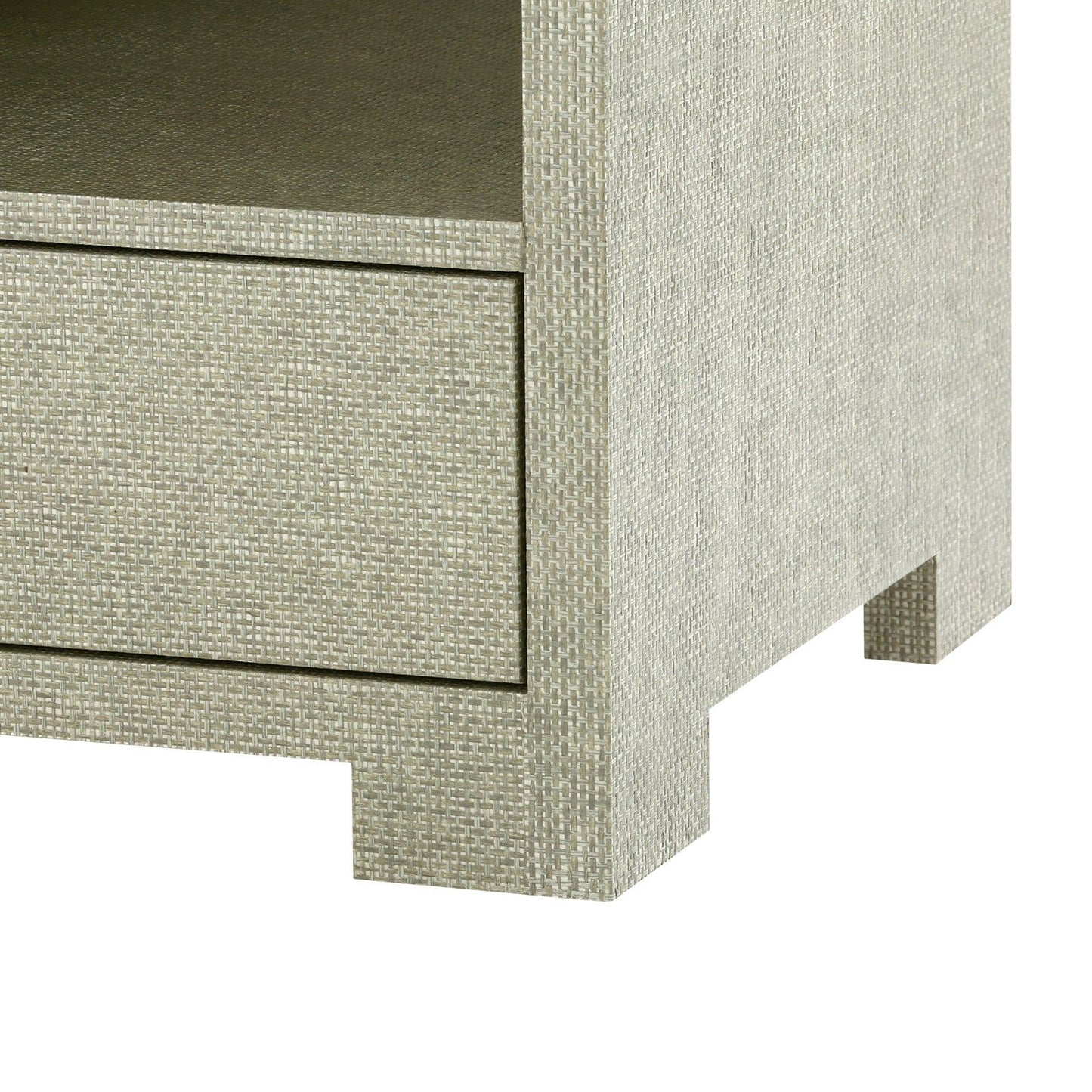 bungalow 5 fedor side table moss grey grasscloth bottom