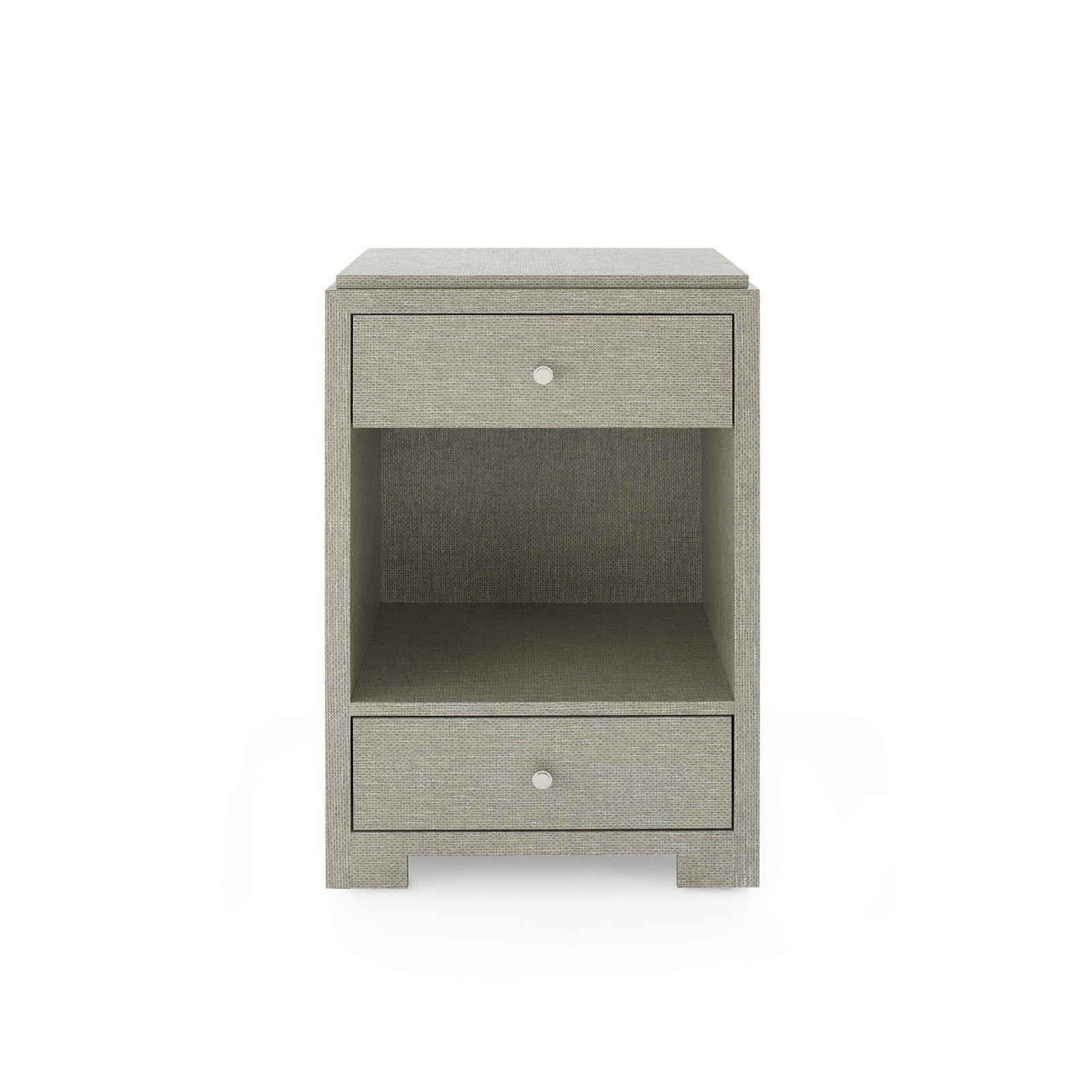 bungalow 5 fedor side table moss grey grasscloth