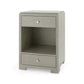 Fedor Two Drawer Side Table Moss Gray Tweed