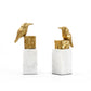 bungalow 5 finch statue pair gold angled