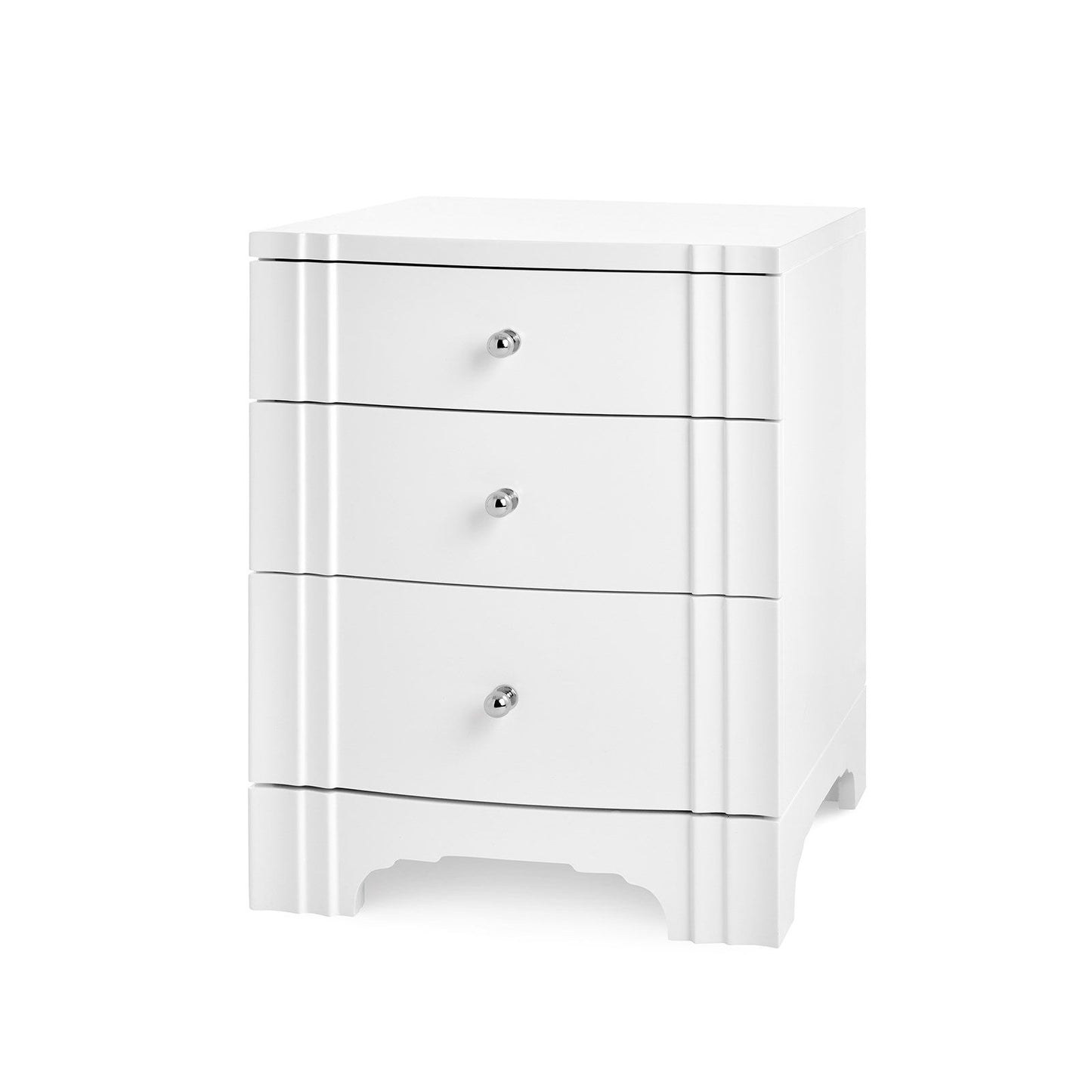 bungalow 5 flanders three drawer side table white
