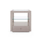 bungalow 5 gavin one drawer side table taupe grey front