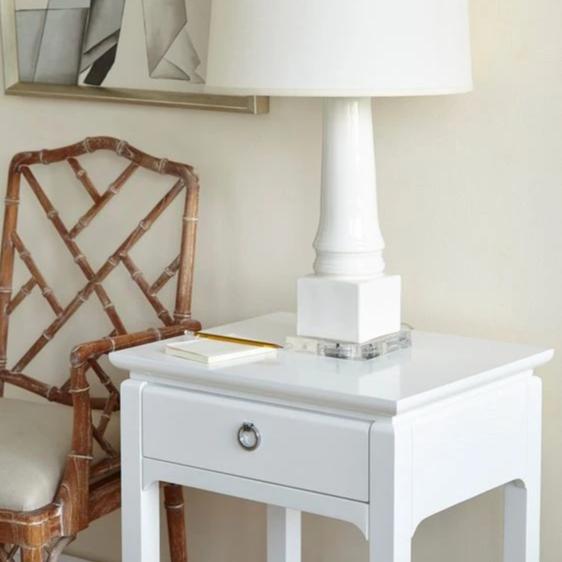 bungalow 5 harlow one drawer side table white lifestyle