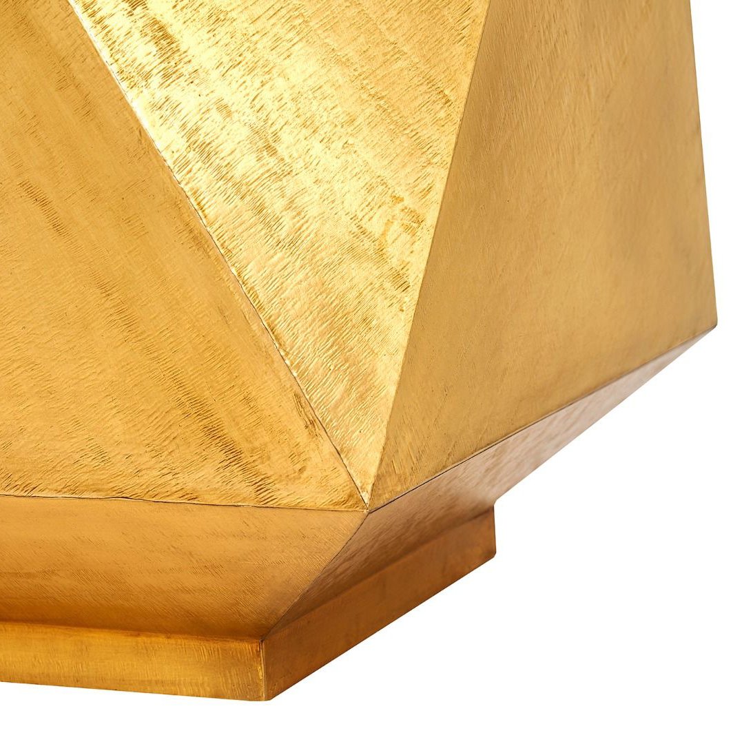 bungalow 5 hedron side table brass base