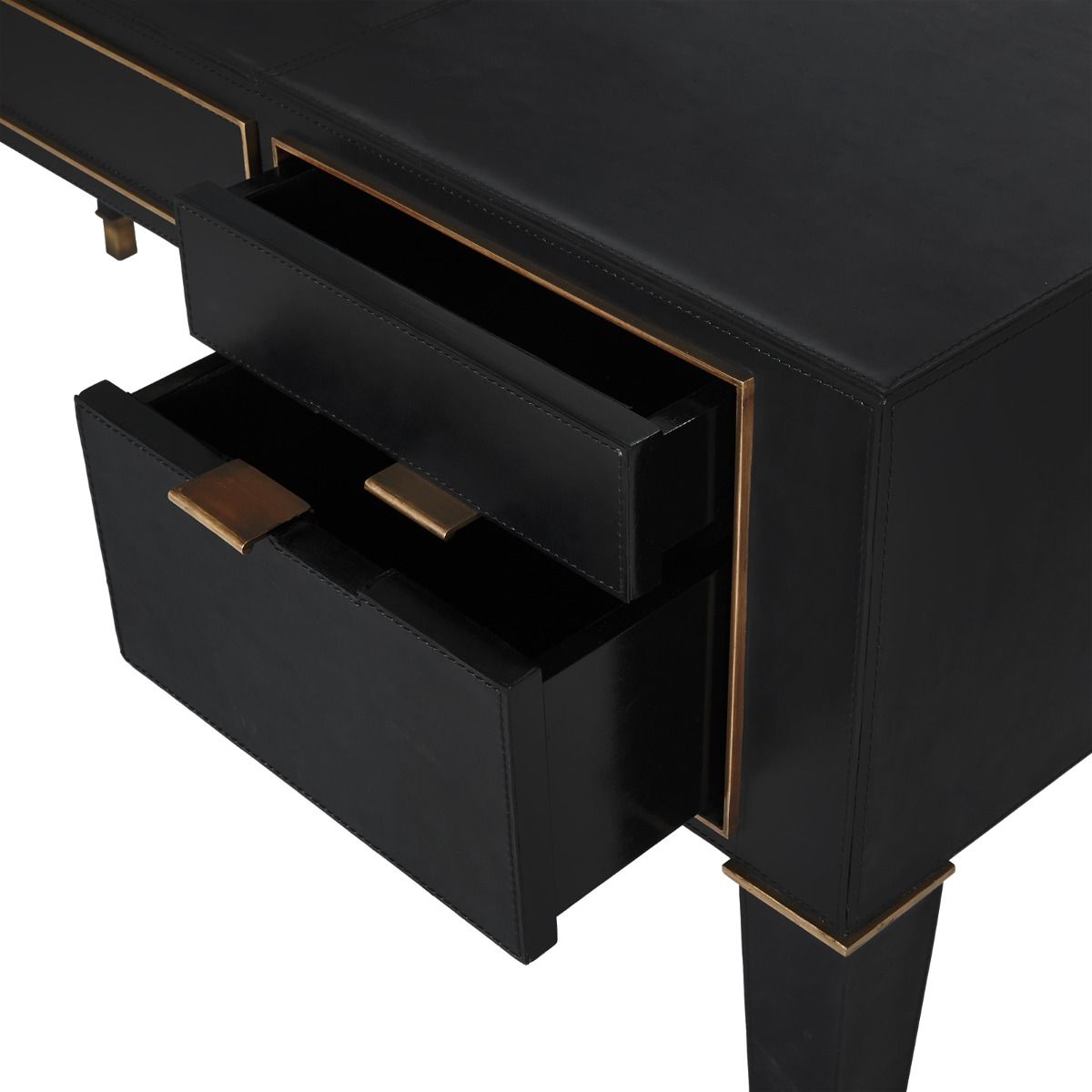 bungalow 5 hunter desk black drawer open