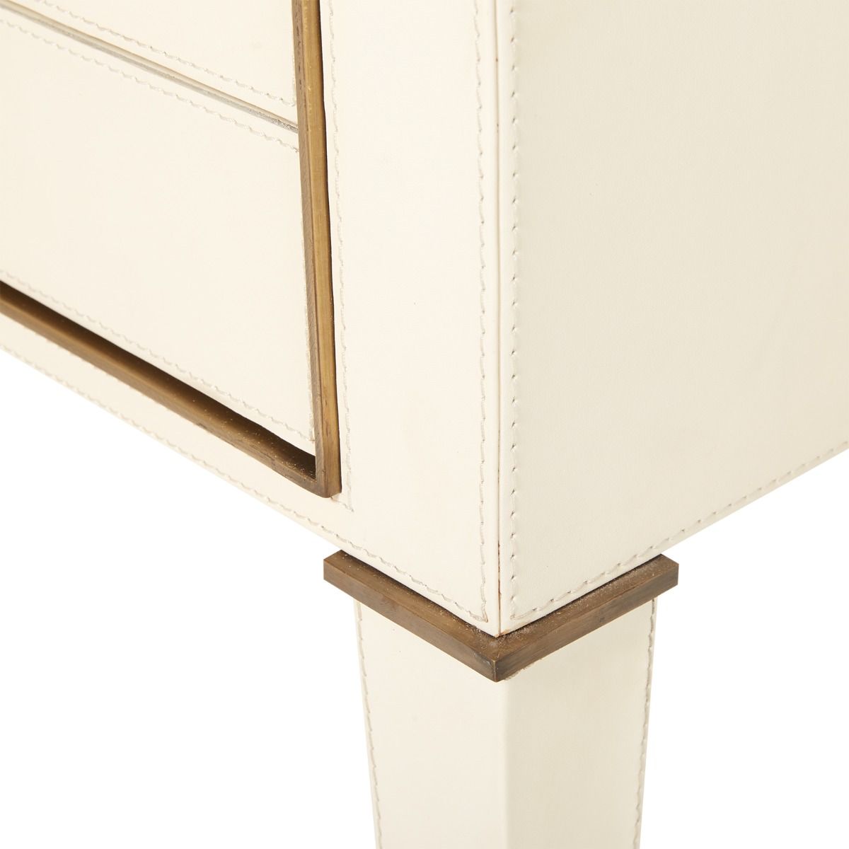 bungalow 5 hunter two drawer side table ivory leg