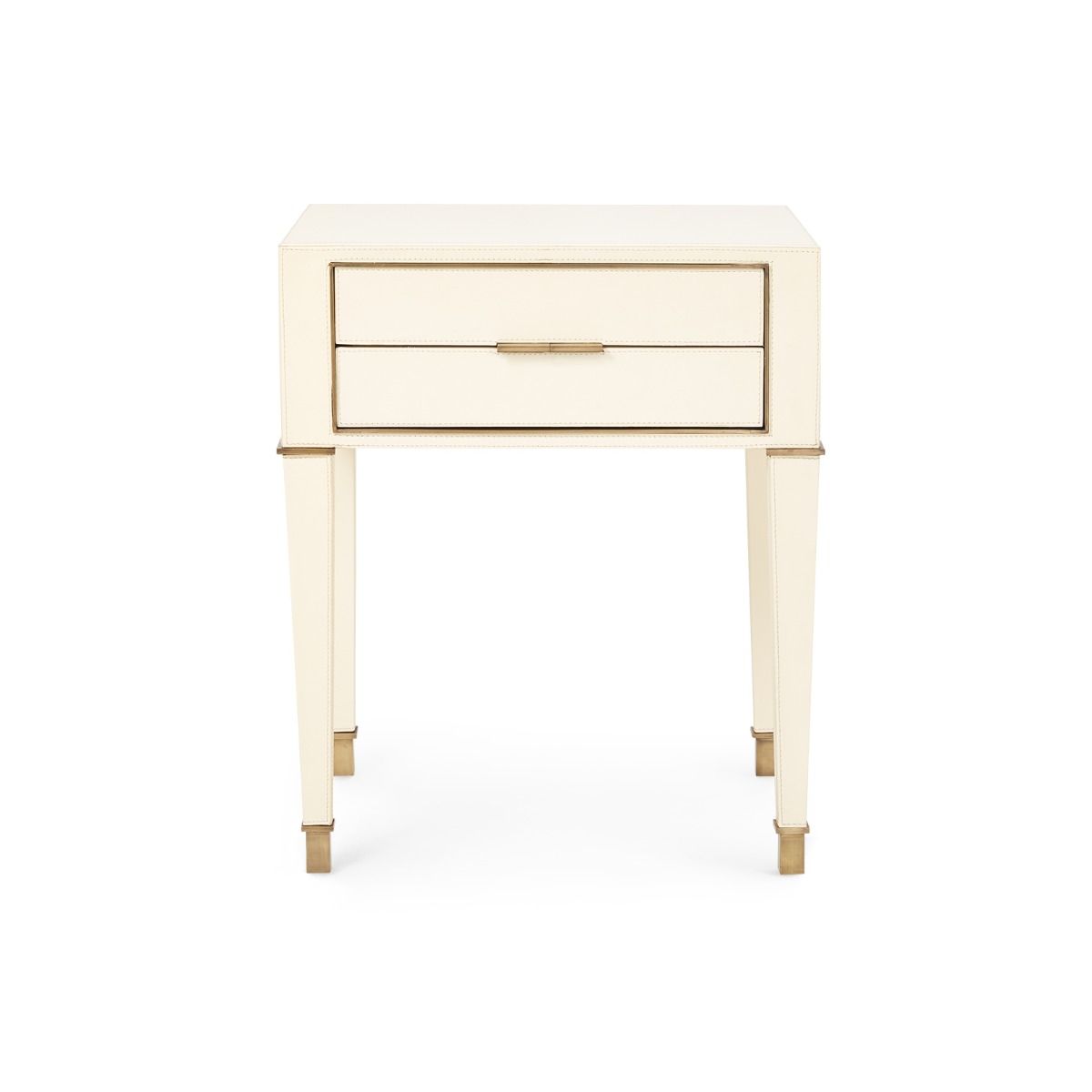 bungalow 5 hunter two drawer side table ivory front