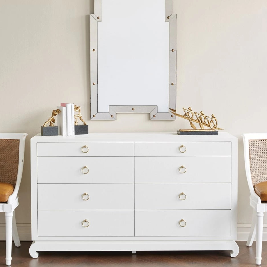 Large white deals dresser with mirror