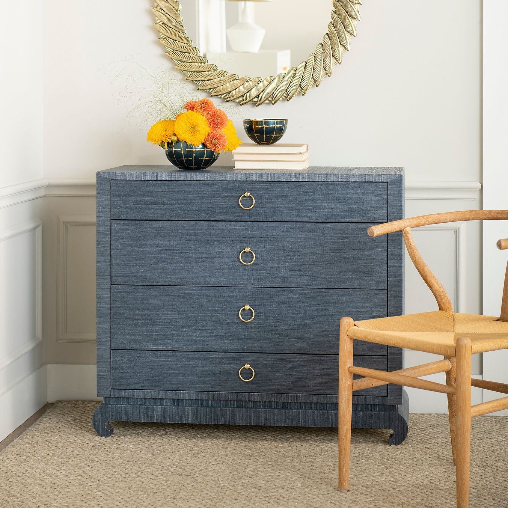 Ming Large 4 Drawer Chest Navy Blue Ming Large 4 Drawer Chest Navy Blue