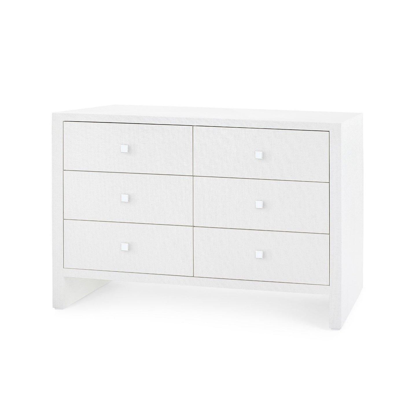 bungalow 5 morgan 6 drawer chest white angle