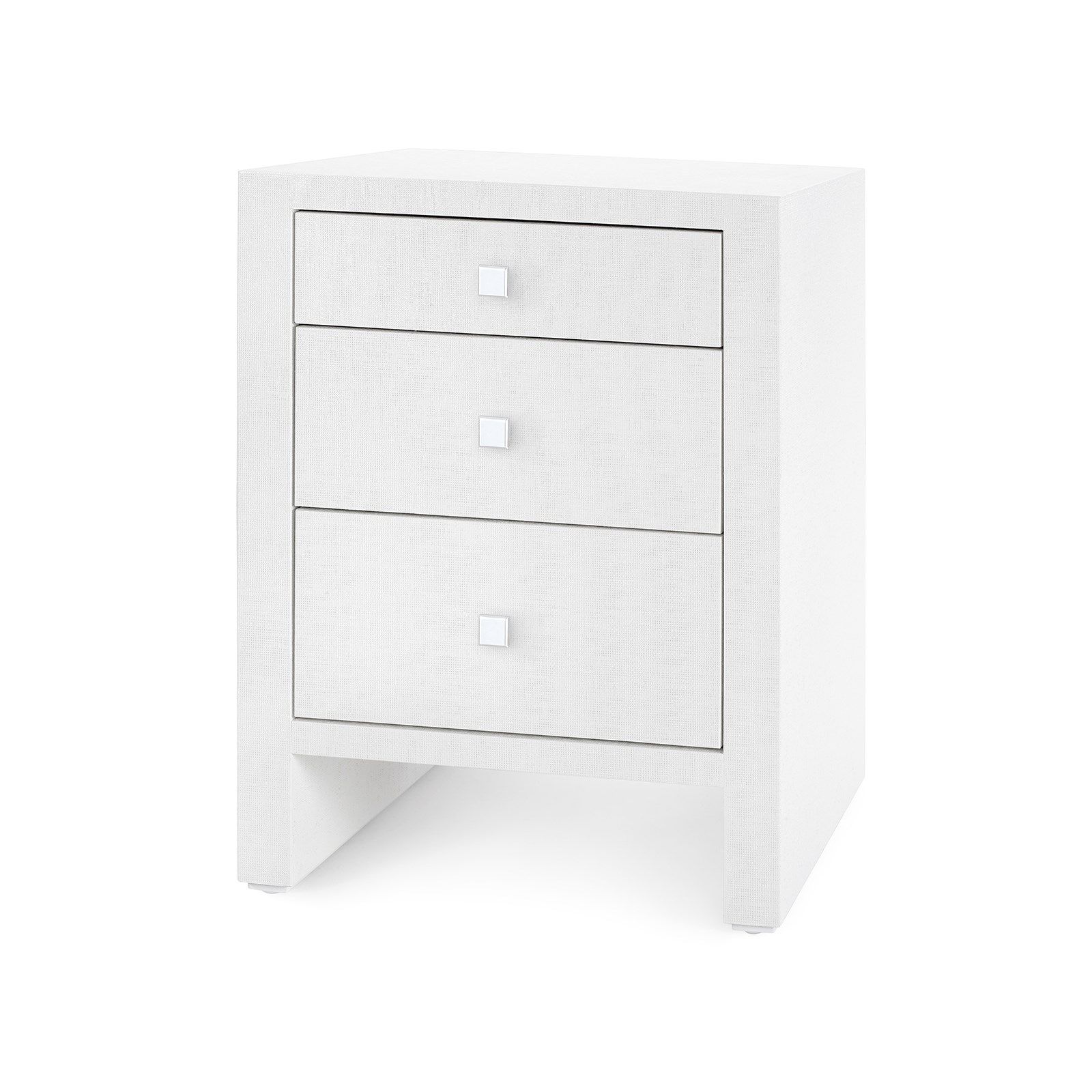 bungalow 5 morgan 3 drawer bedside table white angle