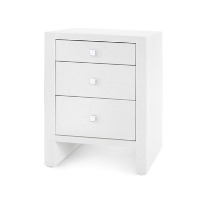 bungalow 5 morgan 3 drawer bedside table white angle