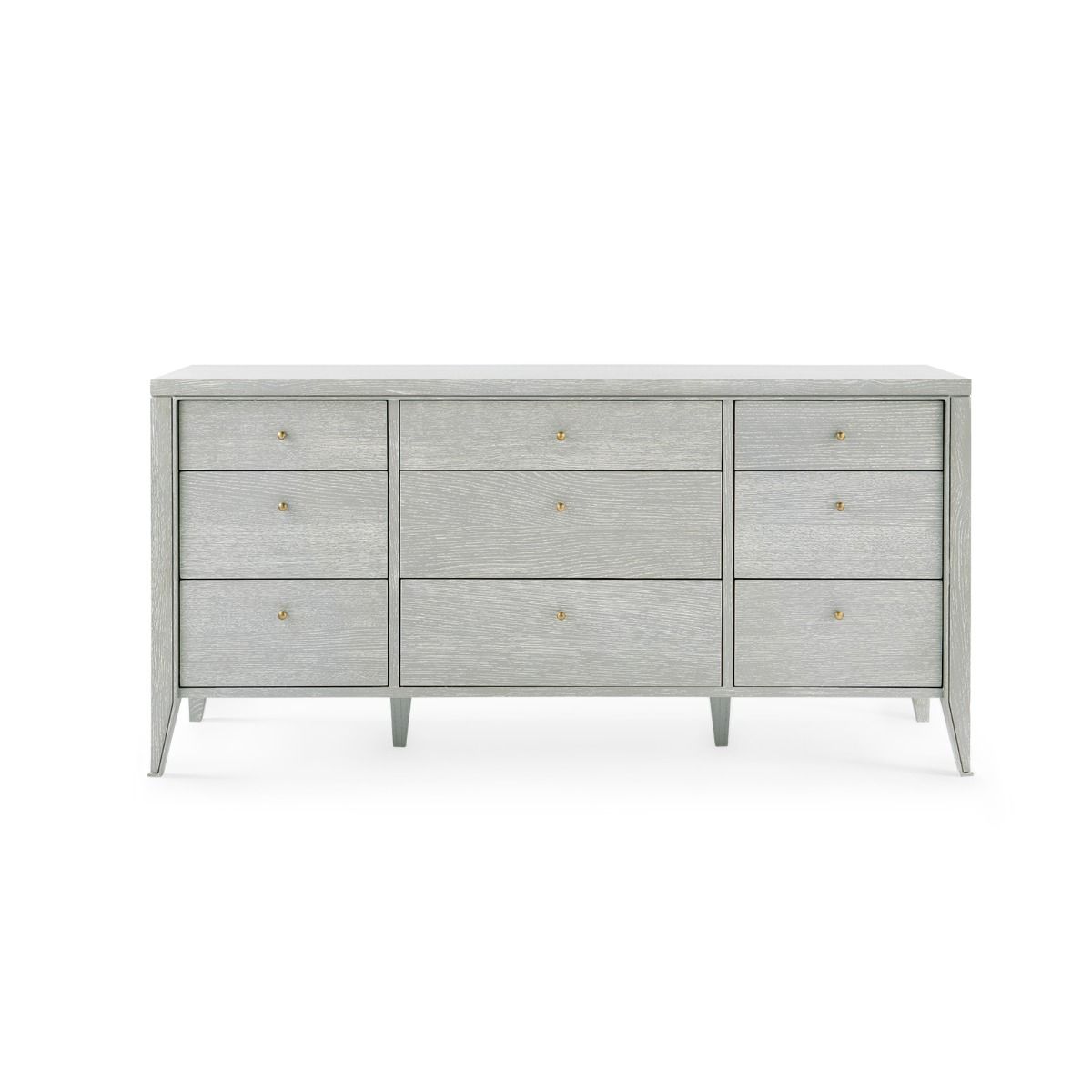 bungalow 5 paola extra large 9 drawer dresser gray front