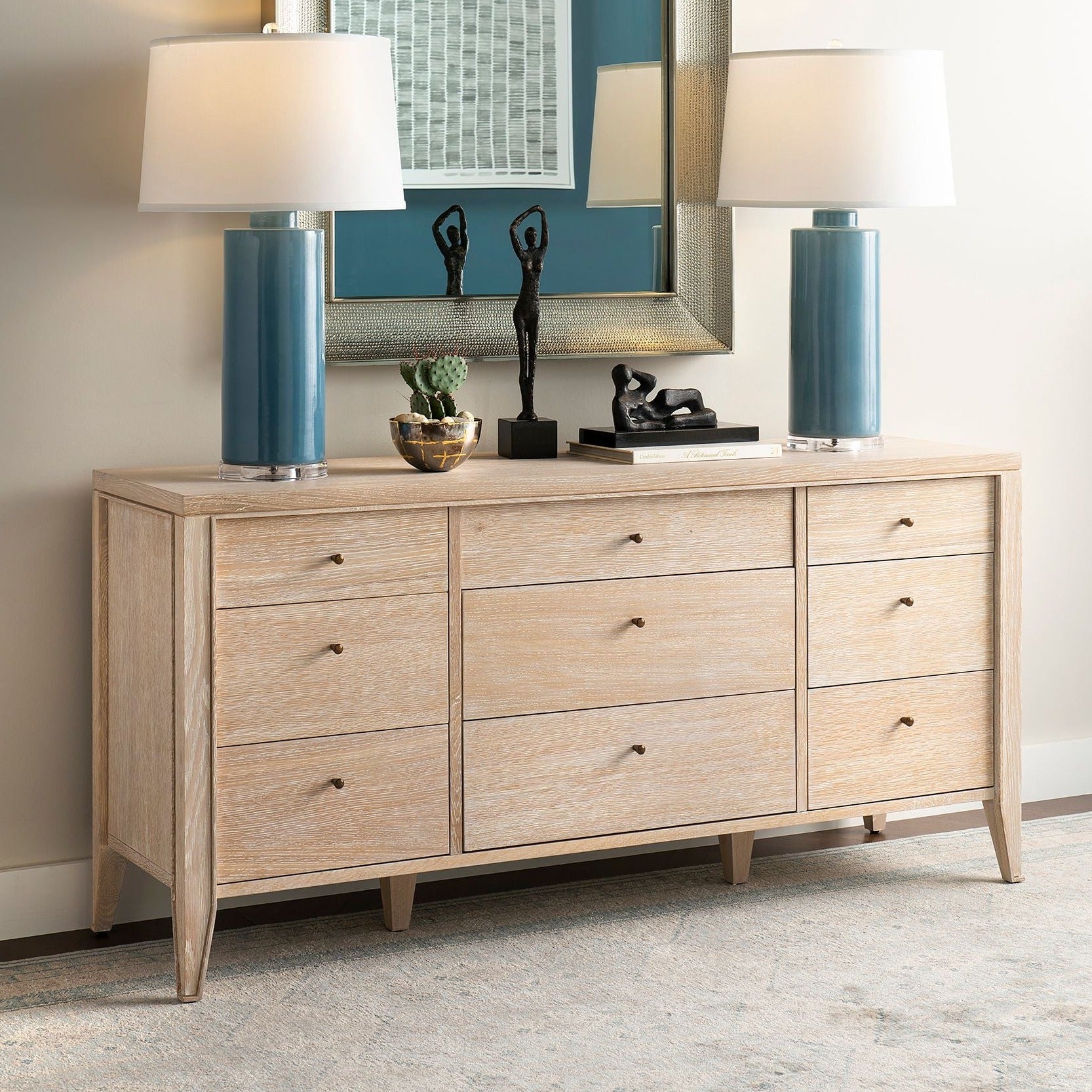Paola Extra Large 9 Drawer Dresser Sand Paola Extra Large 9 Drawer Dresser Sand