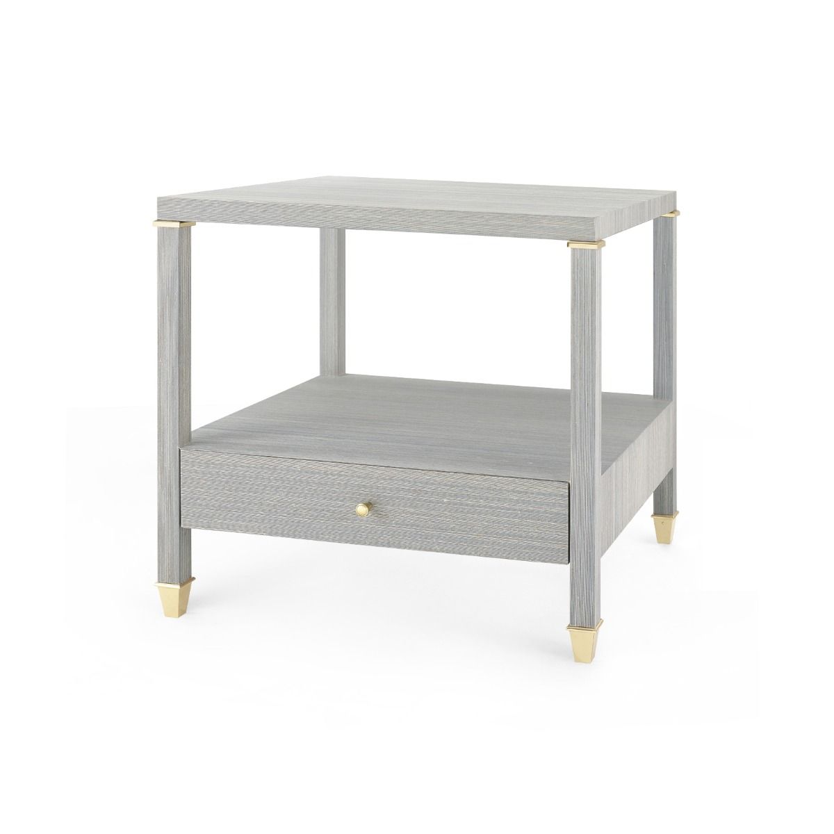 bungalow 5 pascal 1 drawer side table slate blue left angled