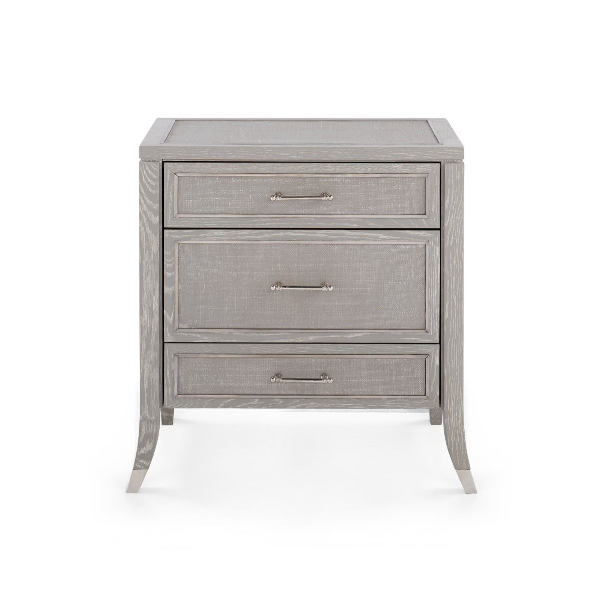 bungalow 5 paulina 3 drawer side table gray front