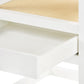 Polo 1 Drawer Side Table Grasscloth and White Lacquer