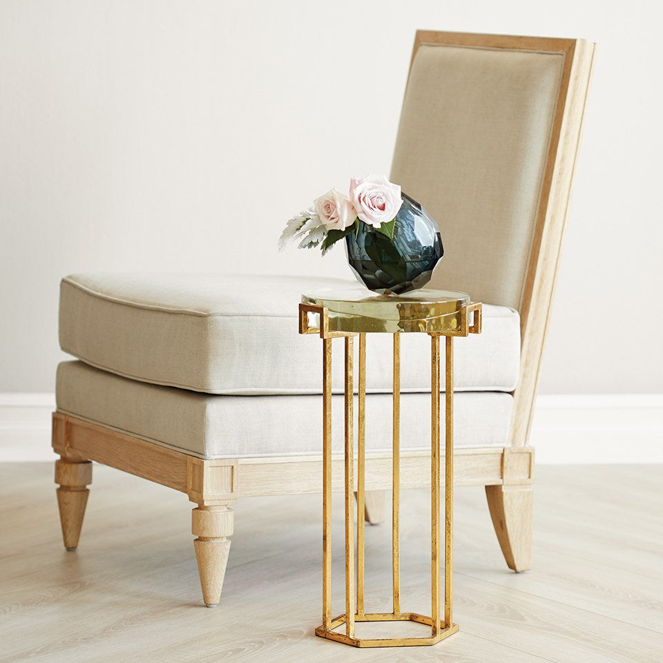 bungalow 5 prism round side table gold styled