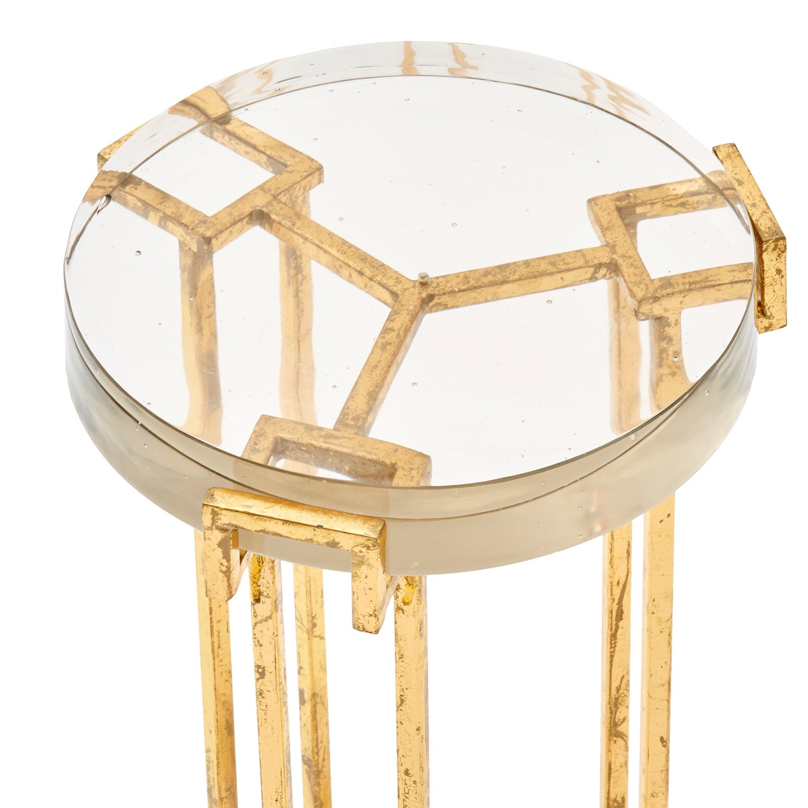 bungalow 5 prism round side table gold top