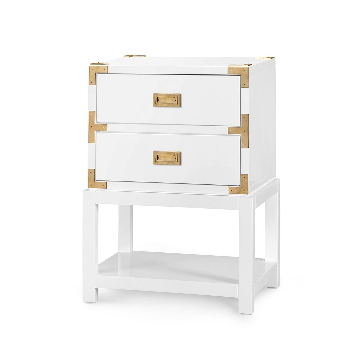 bungalow 5 tansu two drawer side table white