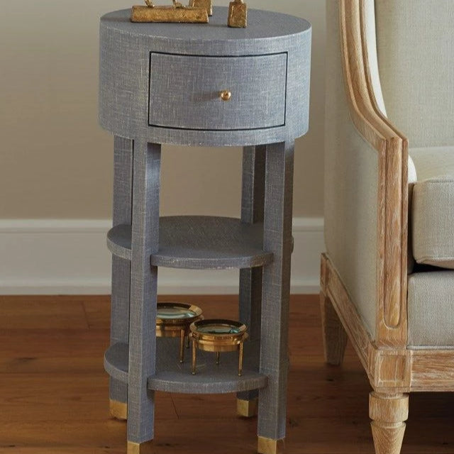 bungalow 5 claudette 1 drawer side table round styled