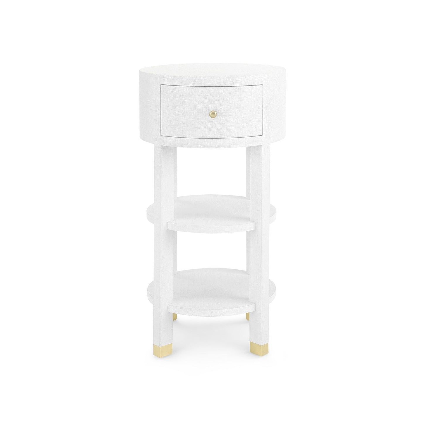 bungalow 5 claudette 1 drawer side table round front