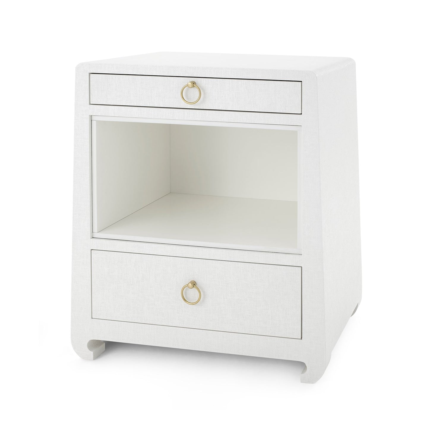 bungalow 5 ming 2 drawer white lacquer grasscloth