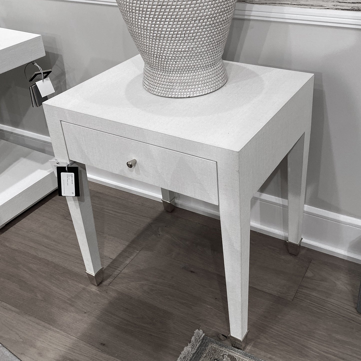 bungalow 5 claudette 1 drawer side table white showroom