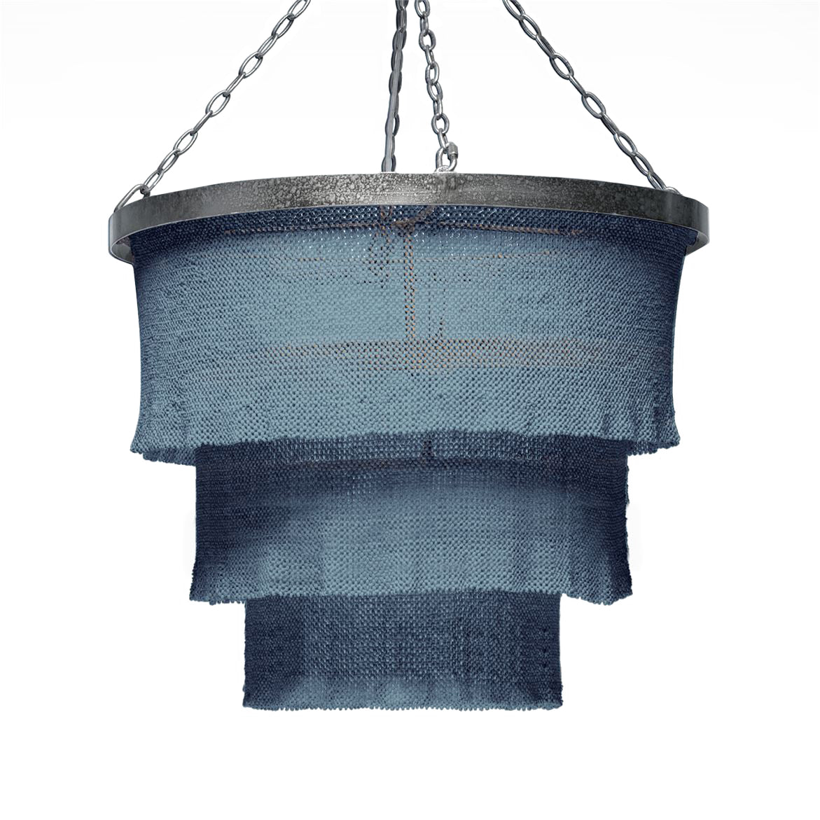 Made Goods Patricia Chandelier Dusty Blue and Silver lighting 