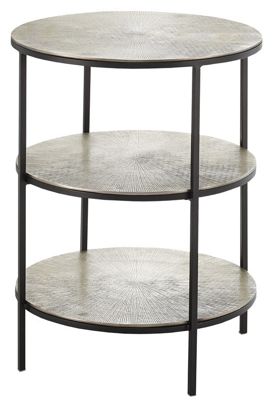 currey and company cane accent table silver