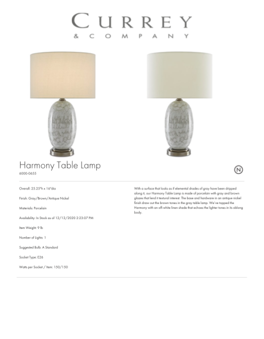 currey and company harmony table lamp tearsheet