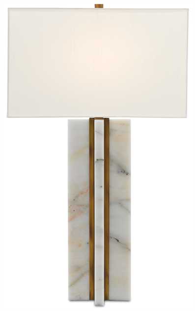 Currey and Company Khalil Table Lamp Marble Metal Brass