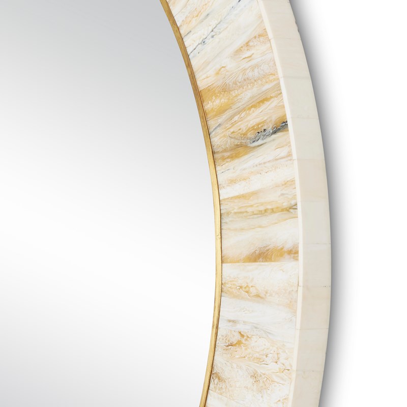 currey and company niva round wall mirror detail