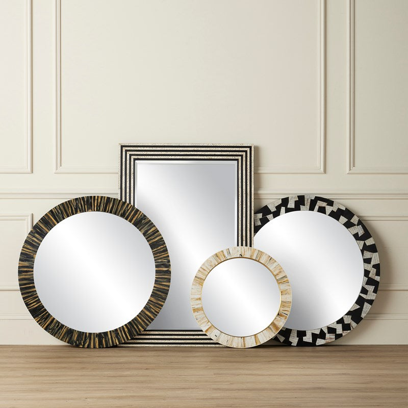 currey and company niva round wall mirror styled
