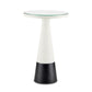 currey and company tondo white accent table